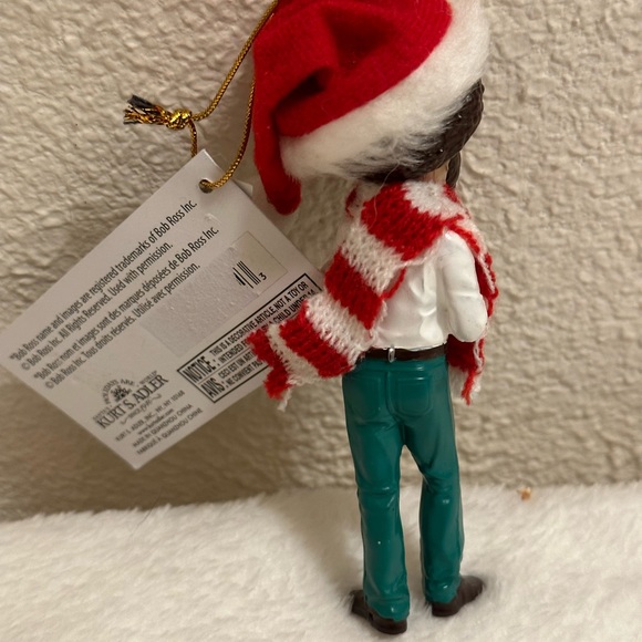 Kurt S. Adler Bob Ross Christmas Tree Ornament With Santa Hat and Scarf - Picture 3 of 4